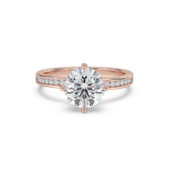 Round Diamond Shoulder Set Ring