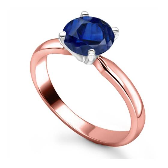 Classic Round Blue Sapphire Solitaire Ring