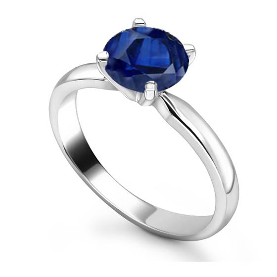 Classic Round Blue Sapphire Solitaire Ring