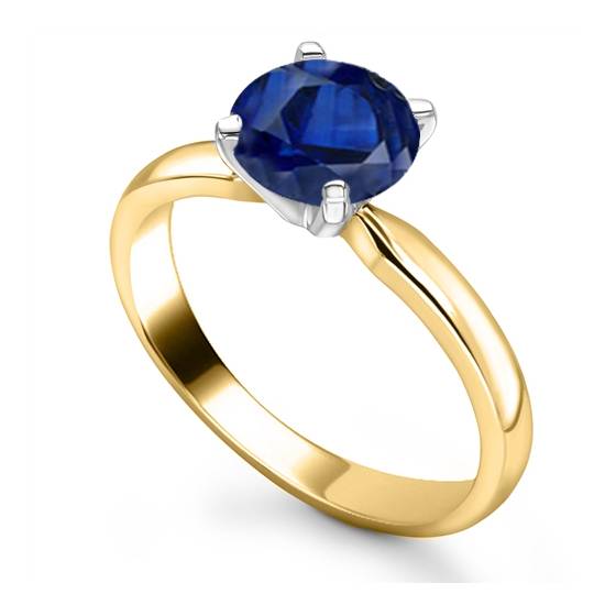 Classic Round Blue Sapphire Solitaire Ring