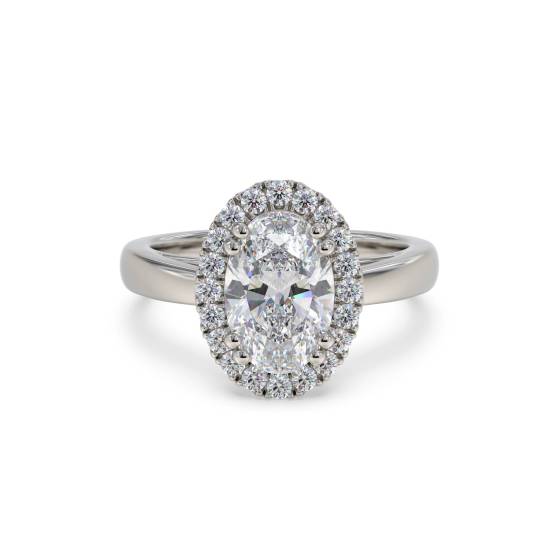 Oval Diamond Halo Ring