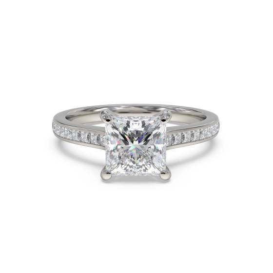 Princess Diamond Shoulder Set Ring