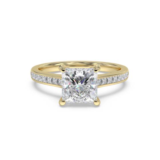 Princess Diamond Shoulder Set Ring