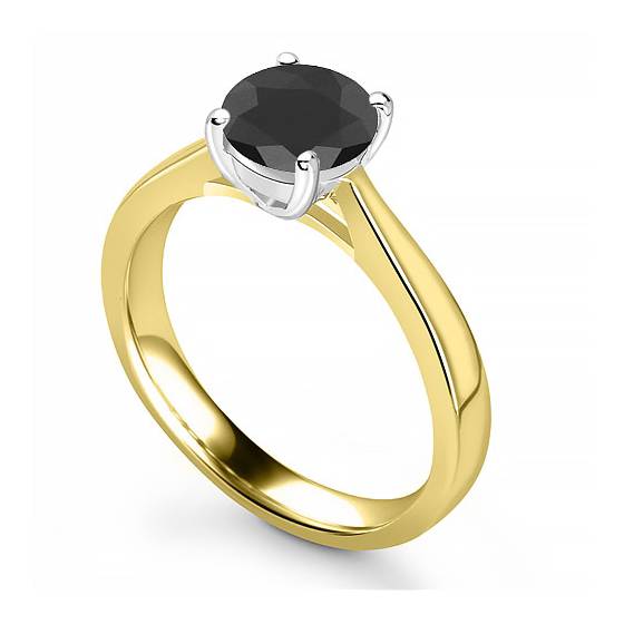 Black Diamond Solitaire Ring