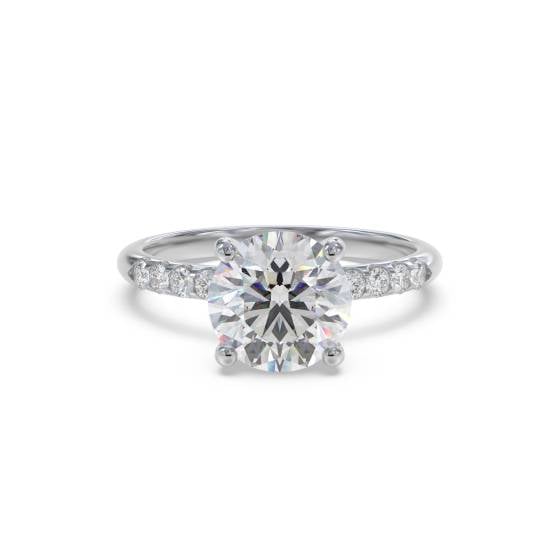 Round Diamond Shoulder Set Ring