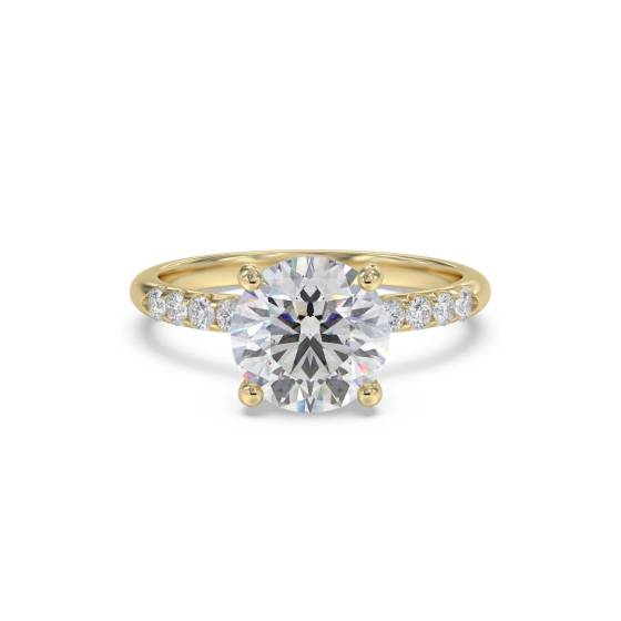 Round Diamond Shoulder Set Ring