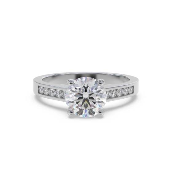 Round Diamond Shoulder Set Ring