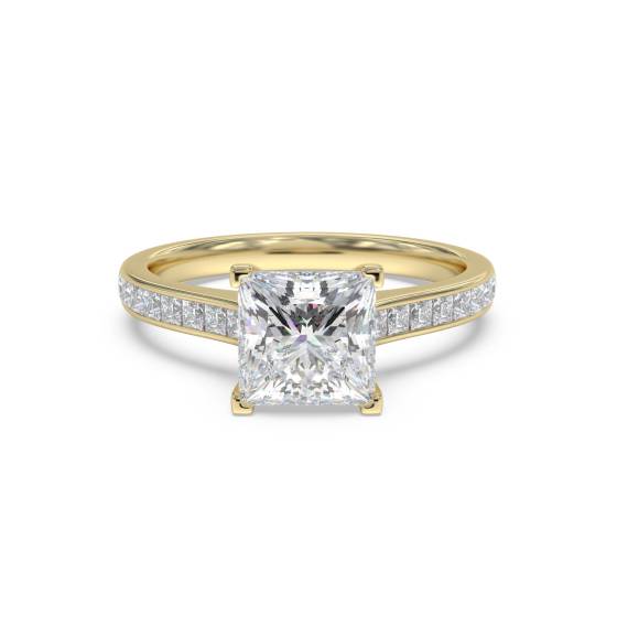 Princess Diamond Shoulder Set Ring