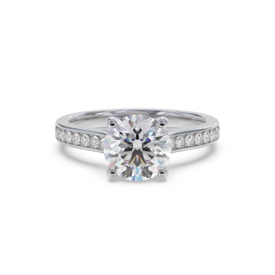 Round Diamond Shoulder Set Ring
