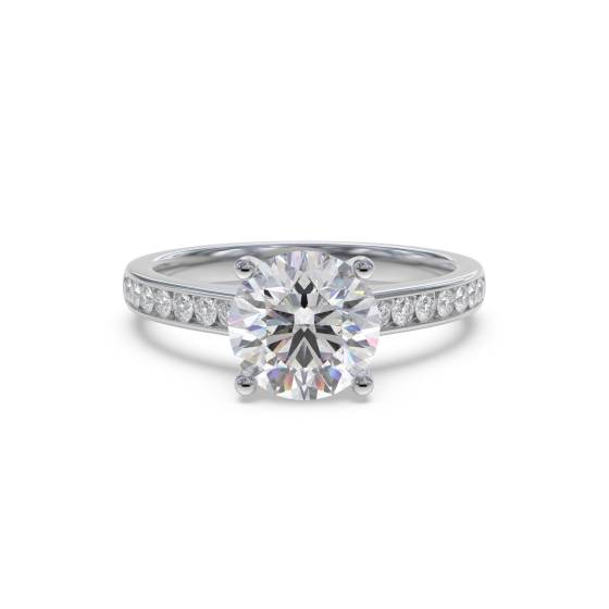 Round Diamond Shoulder Set Ring