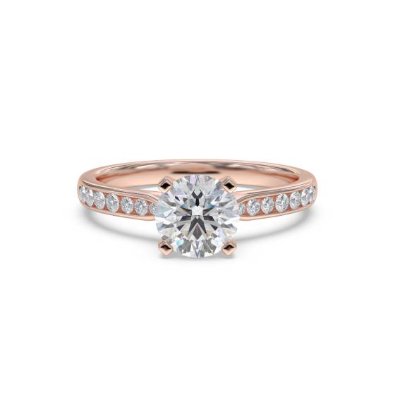 Round Diamond Shoulder Set Ring
