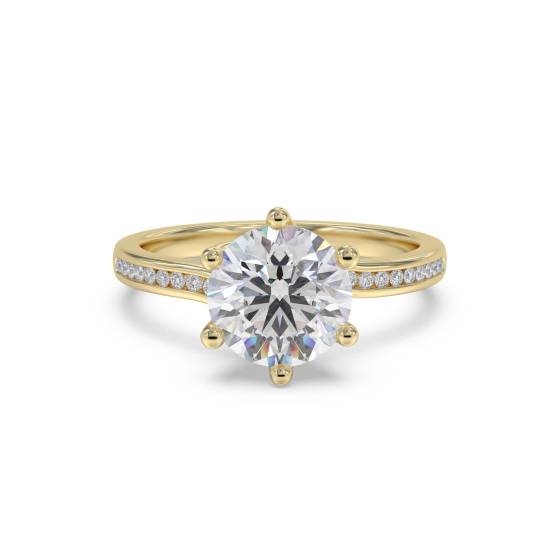 Round Diamond Shoulder Set Ring