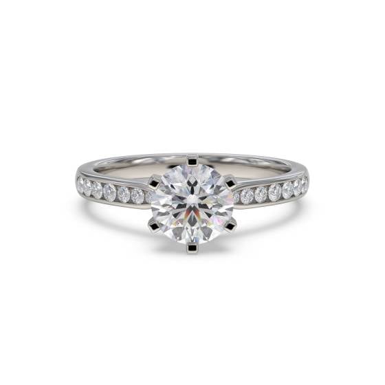 Round Diamond Shoulder Set Ring