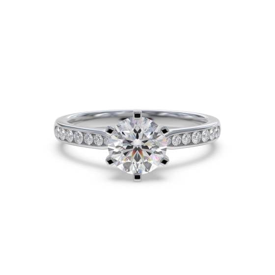 Round Diamond Shoulder Set Ring
