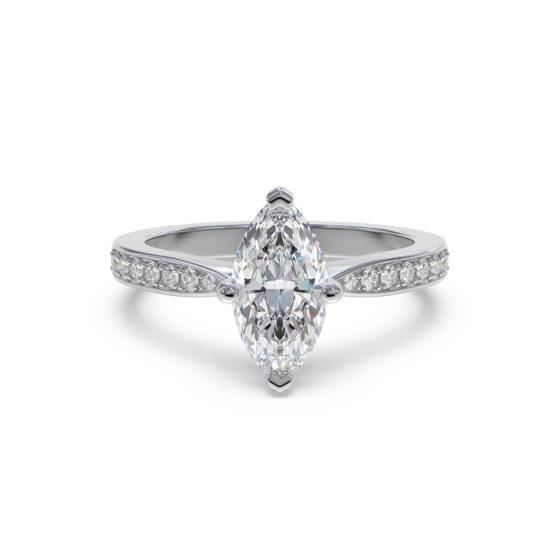 Marquise Diamond Shoulder Set Ring
