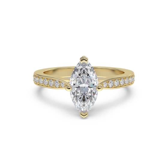 Marquise Diamond Shoulder Set Ring