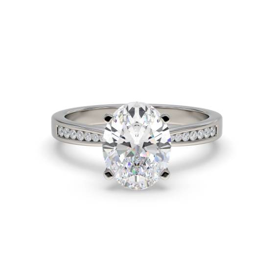 Oval Diamond Shoulder Set Ring