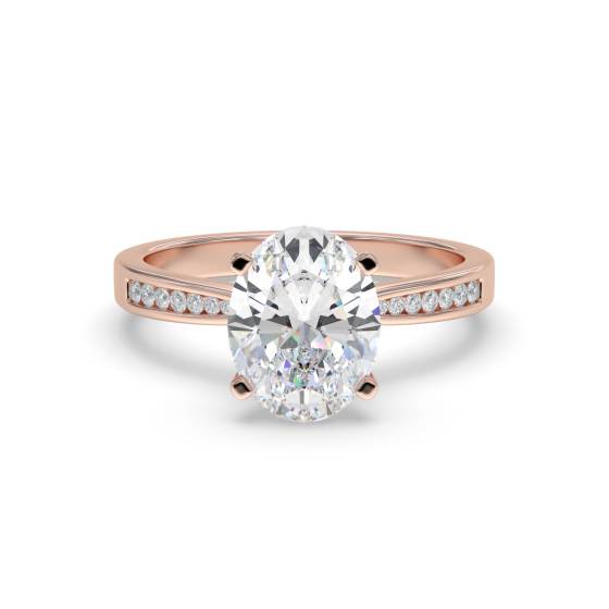 Oval Diamond Shoulder Set Ring