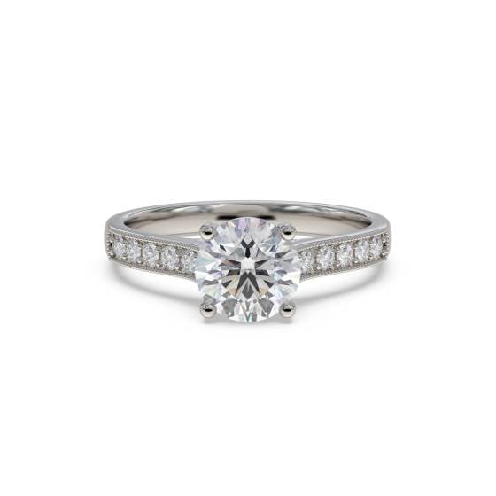 Round Diamond Shoulder Set Ring