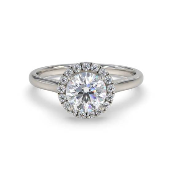 GIA Certified 1.10ct SI2/F Elegant Round Diamond Single Halo Ring