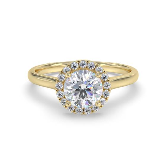 Elegant Round Diamond Single Halo Ring