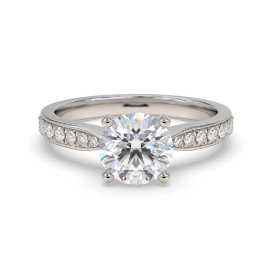 GIA Certified 0.85ct VVS1/F Round Shoulder Set Diamond Engagement Ring