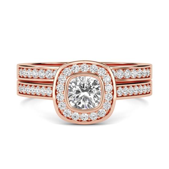 Diamond Shoulder Set Ring With Matching Band