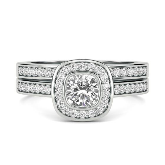 Diamond Shoulder Set Ring With Matching Band