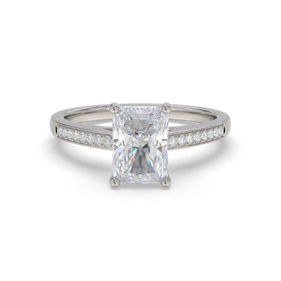 Radiant Diamond Shoulder Set Ring