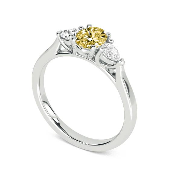 Yellow Oval Diamond Trilogy Ring