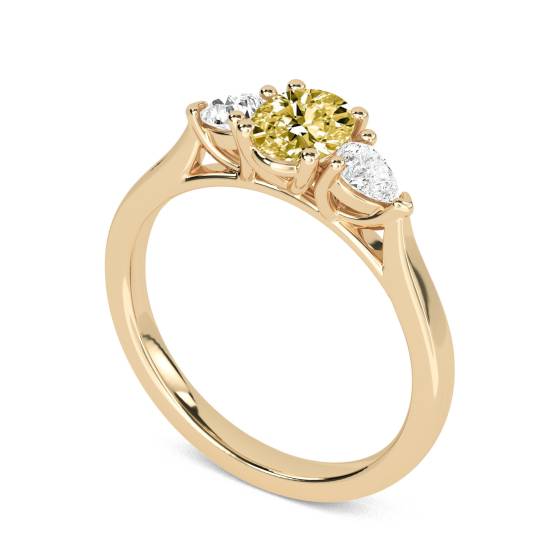 Yellow Oval Diamond Trilogy Ring