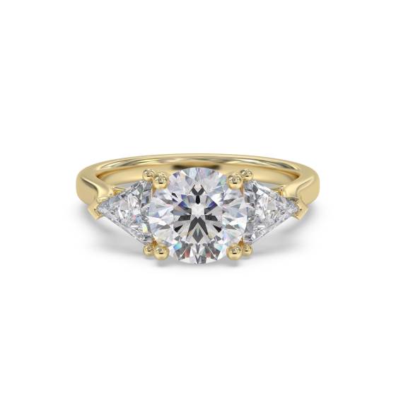 Stylish Round and Trillian Diamond Trilogy Ring