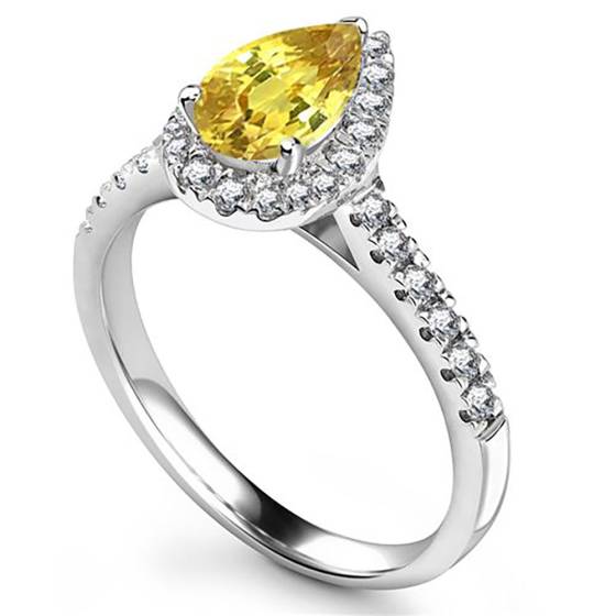 Fancy Yellow Pear Diamond Cluster Ring