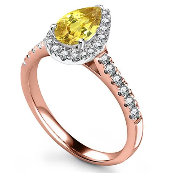 Fancy Yellow Pear Diamond Cluster Ring