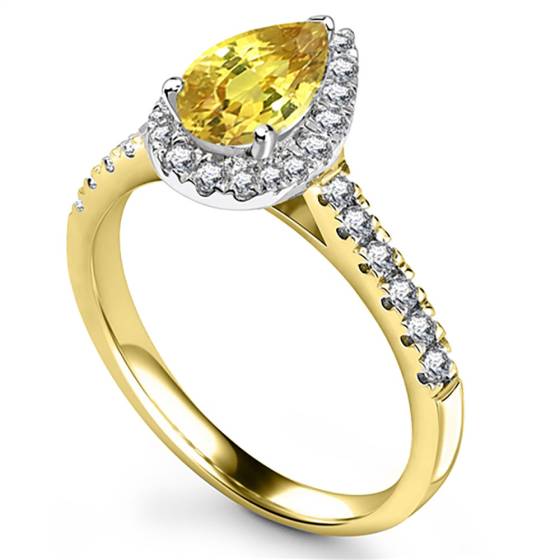 Fancy Yellow Pear Diamond Cluster Ring