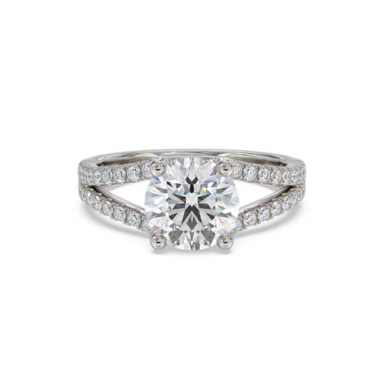 Round Diamond Shoulder Set Ring