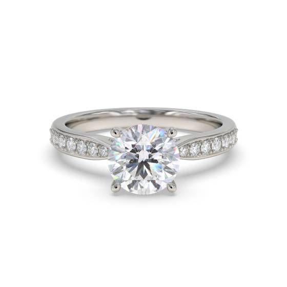 Round Diamond Shoulder Set Ring