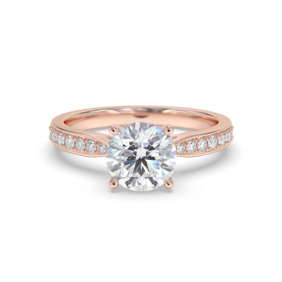 Round Diamond Shoulder Set Ring