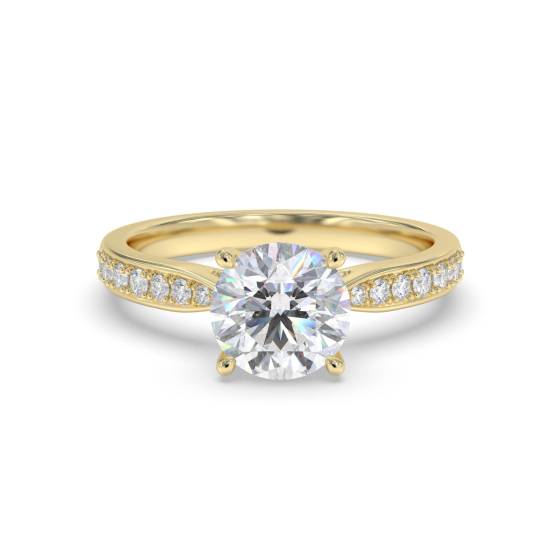 Round Diamond Shoulder Set Ring