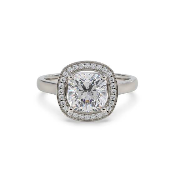 Cushion Diamond Single Halo Ring
