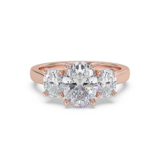 Elegant Oval Diamond Trilogy Ring
