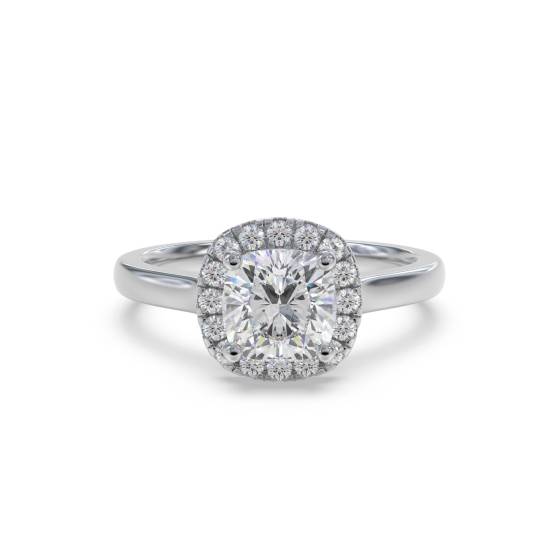 Cushion Diamond Single Halo Ring