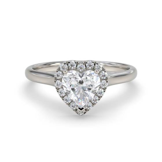 GIA Certified 1.10ct SI2/E Modern Heart Diamond Single Halo Ring