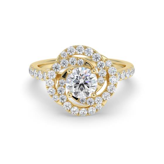 Flower Diamond Halo Ring