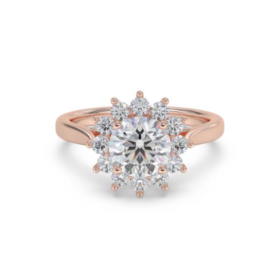Round Diamond Floral Designer Ring
