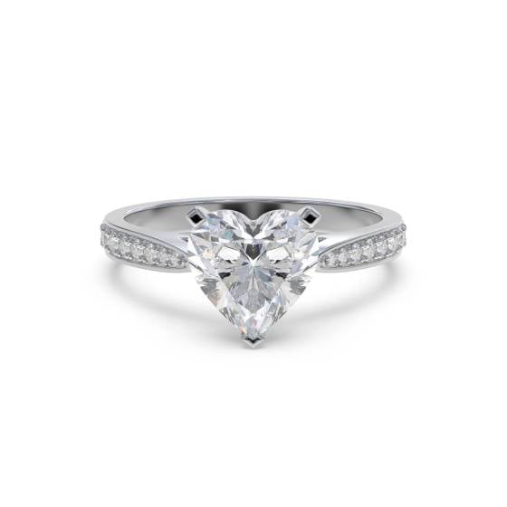 Modern Heart Diamond Shoulder Set Ring