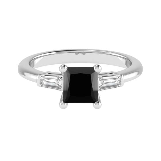 Princess Black Diamond Trilogy Ring