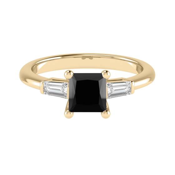 Princess Black Diamond Trilogy Ring
