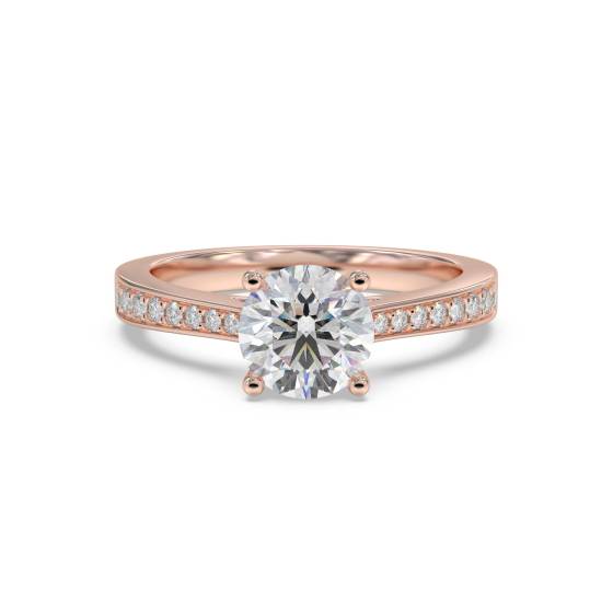 Round Diamond Shoulder Set Ring