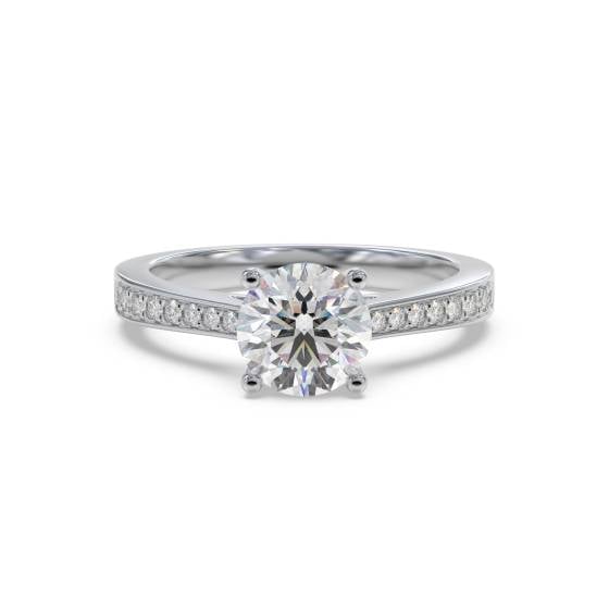 Round Diamond Shoulder Set Ring